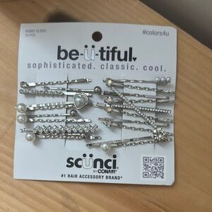 Scunci Silver and Pearl Bobby Pins Set
